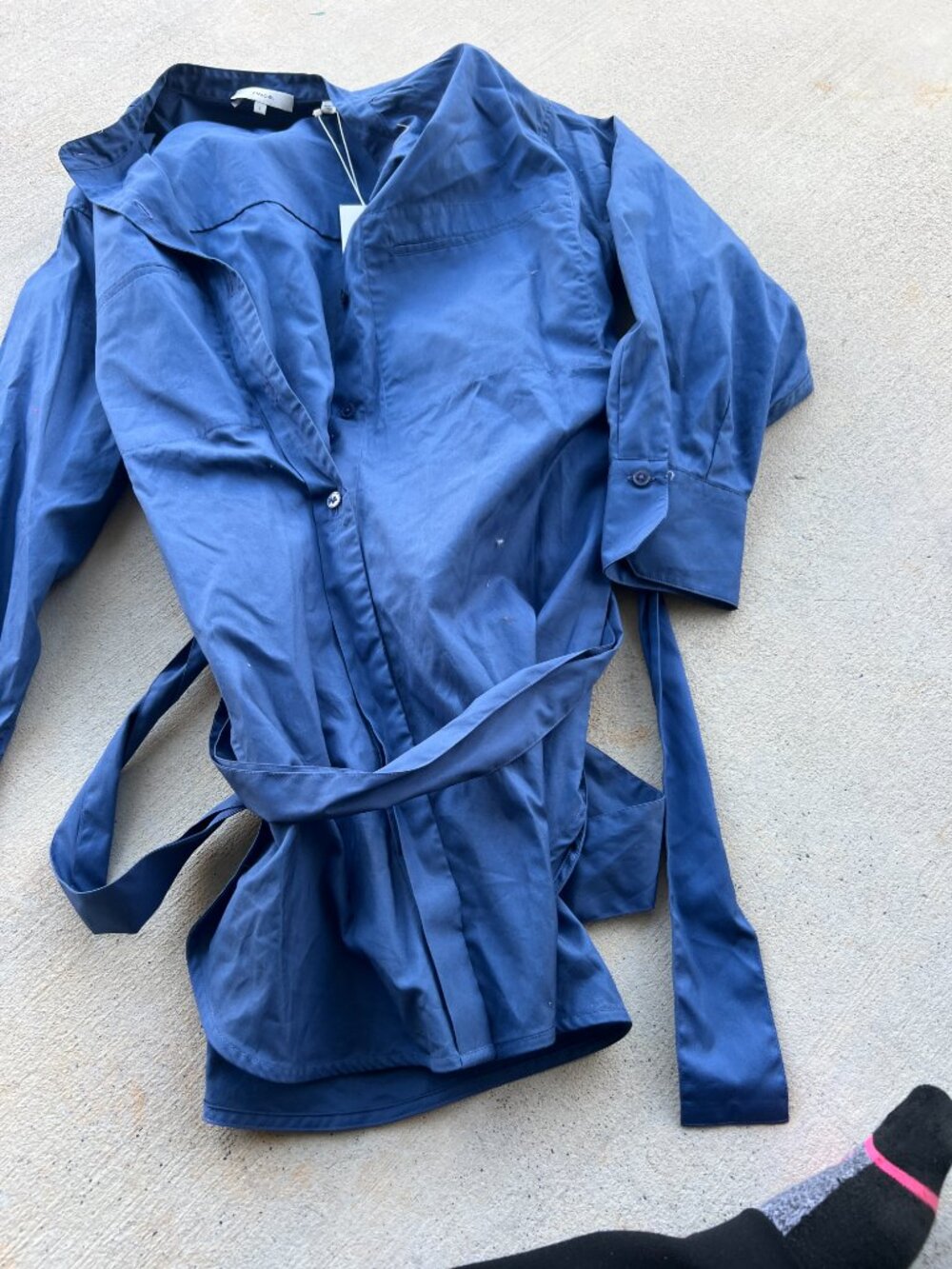 NWT Vince oversized belted shirt‎ tunic size small - Picture 7 of 14